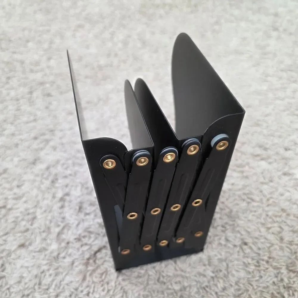 black accordion style bookend